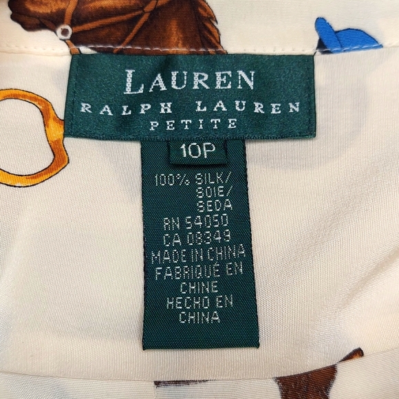 🚫SOLD🚫Vintage Lauren Ralph Lauren 100%SILK RL Horse Head Jockey Shirt Size 10P - Picture 2 of 10